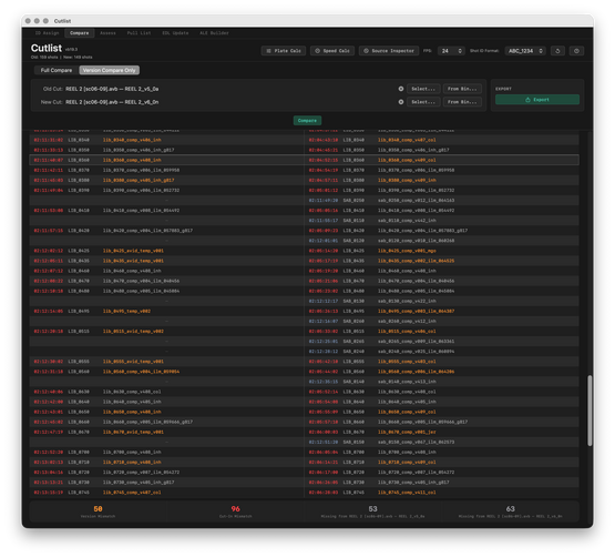 compare comp versions between cuts compare comp versions between cuts